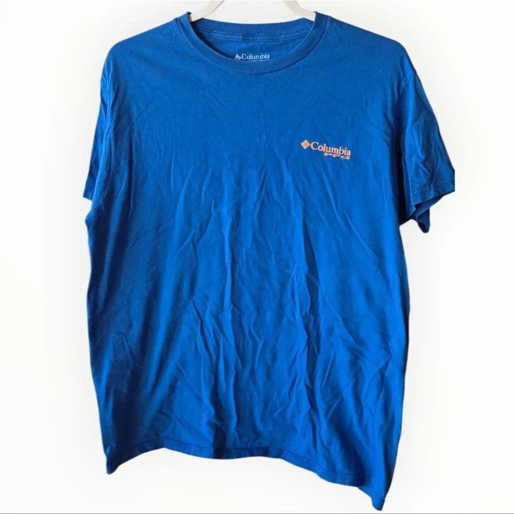 Columbia PFG Men’s Royal Blue Short Sleeve Graphic T-Shirt Large Cotton Tee